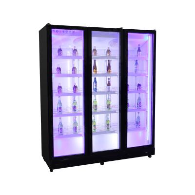 China Single-temperature Upright Commercial Beverage Showcase Cooler Single-temperature Cooler Refrigerator Glass Display Freezer for sale