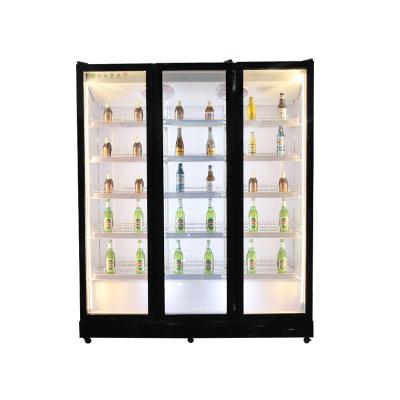 China Commercial Upright Single-temperature Cooler Showcase Refrigerator Glass Door Freezer Beverage Refrigerator Display for sale