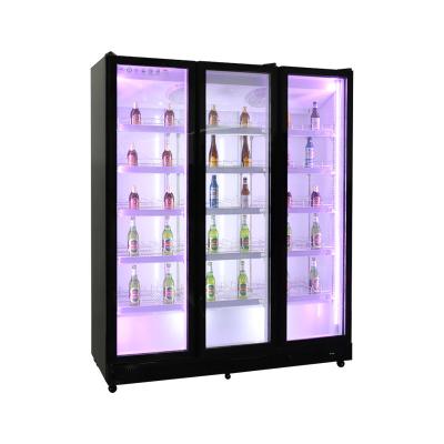 China Single-Temperature Display Showcase Refrigerator Freezer Commercial Upright Refrigerator Glass Door Refrigerator Beverage Cooler for sale