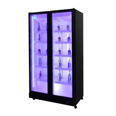 China Beverage Glass Refrigerator Cooler Single-temperature Showcase Door Fridge Display Freezers Upright Commercial Refrigerators for sale