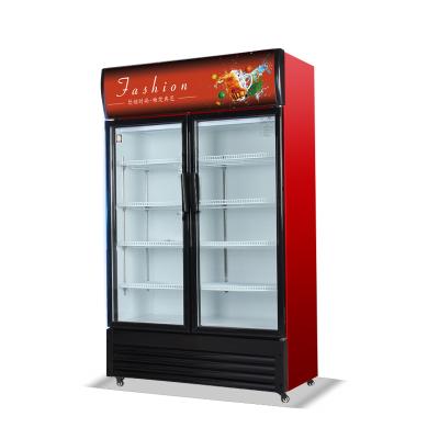 China Commercial Glass Beverage Cooler Display Refrigerator Beverage Freezer Beer Single-temperature Upright Glass Refrigerator for sale