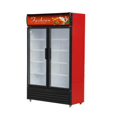 China Commercial Upright Refrigerator Single-temperature Freezer Beverage Cooler Door Display Glass Beer Counter for sale