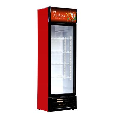 China Commercial Single-temperature Beverage Refrigerator Glass Door Refrigerator Cooler Freezer Freezer Beverage Beer Display Fridge for sale