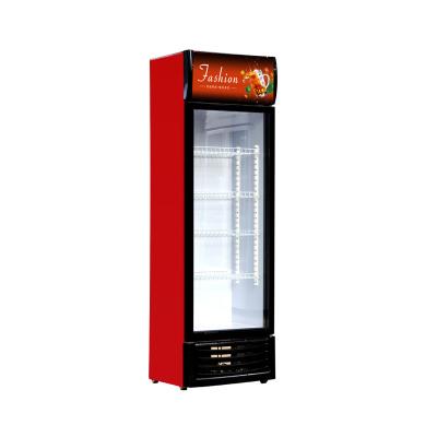 China Single-Temperature Display Refrigerator Upright Glass Door Cooler Freezer Beverage Commercial Beverage Fridge for sale