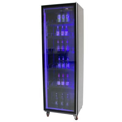 China Commercial Freezer Single-temperature Beverage Refrigerator Upright Cooler Showcase Glass Chiller Display Door Fridge for sale