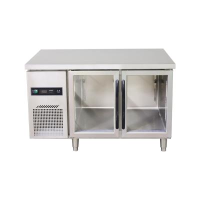 China Cooler Dual-temperature Display Cooler Stainless Steel Refrigerator Workbench Freezer Prep Fridge Fridge for sale