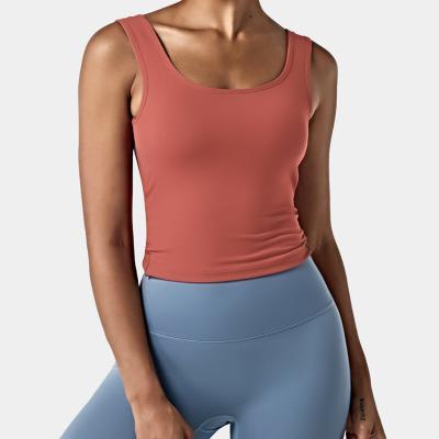 China New Design Breathable Wholesale High Quality Gym Back Cutout Yoga Custom Ladies Beach Tops for sale