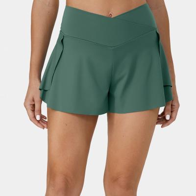 China Wholesale Quick Dry Women Breathable Running Sport High Waist Workout Shorts With Pockets Yoga Shorts for sale