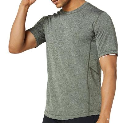 China Sweat-wicking Crew Neck Gym Running Sports Breathable Soft Quick Dry Slim Fit Workout Tops Shirts For Men for sale