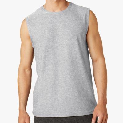 China Breathable Made In China Lightweight Polyester Spandex Muscle Fit Sleeveless Tank Top For Men for sale