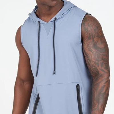 China Factory Price Breathable Gym Perfect Fit Wear With Hood Sleeveless Compression T-shirt Men Quick Dry Tank Tops for sale