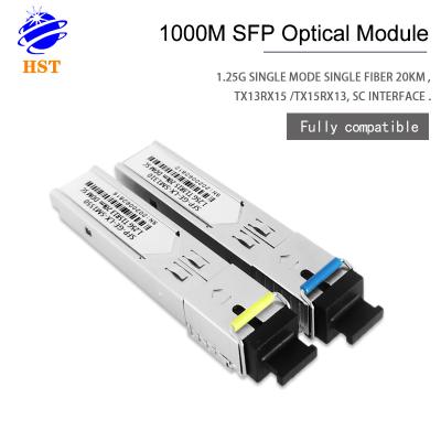 China Telecom FactoryPri 1.25Gb/s SFPTransceiver Tx1310nm/Rx1550nm Fiber OpticEquipment SC SMFCompatibleWith CISCO Huawei FiberOpticEquipment for sale