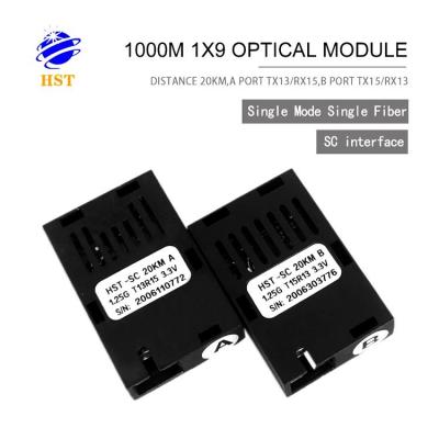 China / Factory Price 1X9 Fiber Module Single Mode Single Mode Fiber 1000M-20KM-1.25GSC A Port TX13/RX15 B Port TX15/RX13 Transceiver Module for sale