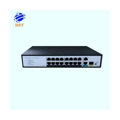 China / HST-1000M-16 Ports Durable Fiber Optcial Switch 16Ports 10/100/1000Mbps+ 2 Gigabit+1 SFP POE Switch, 7.2Gbps Fiber POE Switch for sale