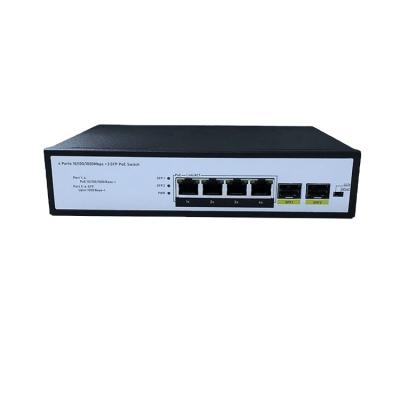 China / Factory Price Full Switch 10/100/1000Mbps+2SFP POE 4Ports Ethernet Network Switch For IP Camera System Fiber Optic Equipment for sale