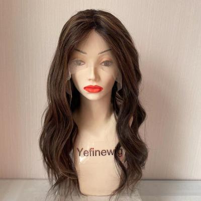 China Yefinewig Silky Straight Straight Brown Ombre Wave Lace Top Jewish Kosher Wig for sale