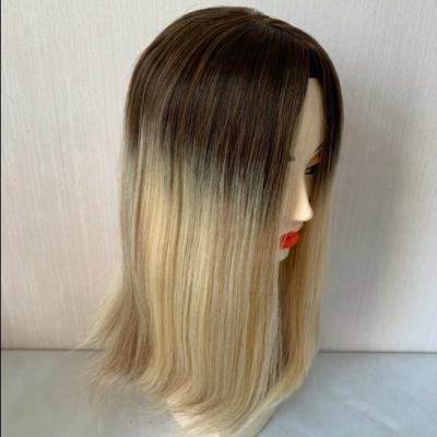 China Freestyle Yefine Balayage Length Medium Thin Hair Silk Topper 120 Density for sale