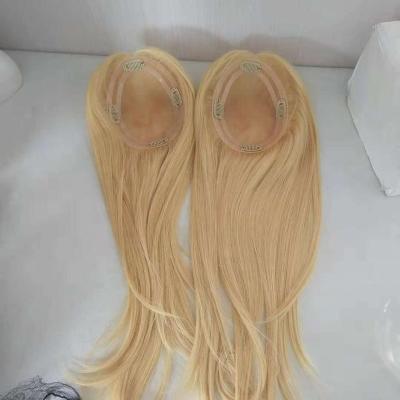 China Hair Factory Selling Women Topper Blonde Human Hair Monofilament Toupee for sale