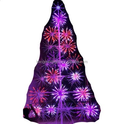 China Commercial Use New Christmas Led Firework Tree Sculpture Flesh Led Pattern 3d Big Festival Lamp for sale