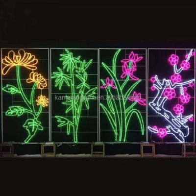 China 2D MOTIF NED FLOWER DESIGN LED PATTERN LIGHT BAMBOO ROPE PATTERN for sale