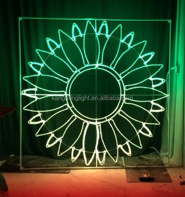 China ROUND FLOWER DECORATION LIGHT PATTERN ROPE DECORATION LIGHT commercial use DMX LED DYNAMIC SUNRISE LIGHT for sale