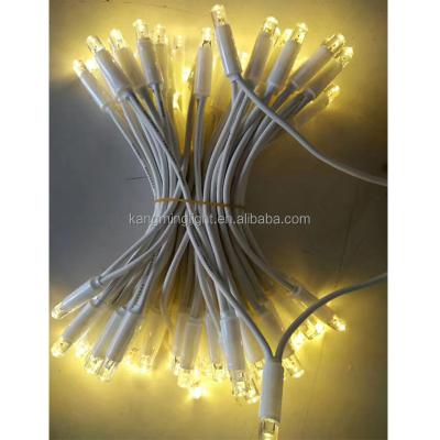 China Commercial Use White or Black Rubber Wire String Lights 10m 100bulbs Slow Flash Electric Fairy Lights for sale