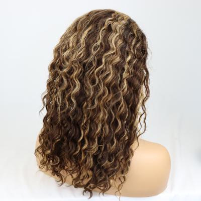 China Jerry Curl Cheap 13*6 Lace Front Wigs Curly Wet And Flim Wavy Transparent Hair Lace Wigs For Women Highlight Color for sale