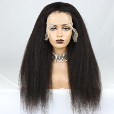 China Barely Sheer Sheer Brazilian Soft Smooth Thick 13*6 HD Lace Up Wigs Hair Lace Front Custom Kinky Straight 150% Density Pure Black Color for sale