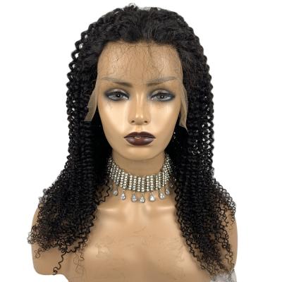 China No Tangle 24 Inches Long Curly Hair Wigs Lace Front Virgin Remy Front Lace Wig Body Wave Wig 1B Color for sale