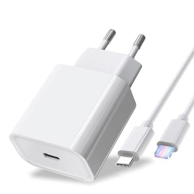 China Mobile Phone Factory 20W Eu Plug Smart USB-C Type Fast Type-C Lightning PD Charger Power Adapter For Iphone 11 12 13 X XR XS Max for sale