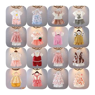 China 2022 new design summer china factory wholesale other small babies kids floral clothing two pieces suits for sale