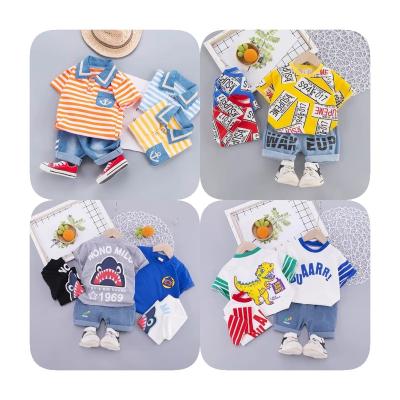 China Other high quality kids baby boy summer shorts sleeve set 2 piece pure cotton fabric best-selling design for sale