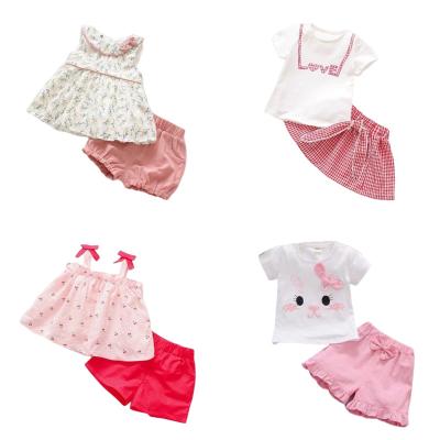 China Other Cute Baby Cotton Shorts Sleeve Set Casual Summer Kids Girl 2 Piece Set Wholesale Price for sale