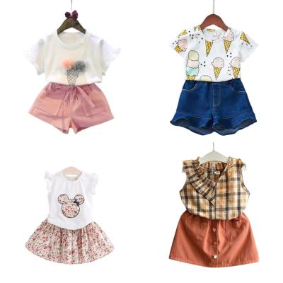 China Summer Other Children's Wear Girls Cotton Shorts Two Piece Sleeve Set for sale