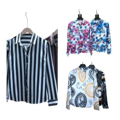 China 2022 NEW Anti-pilling Fashion Collar Design Shirt Hot Stamping Men's Long Sleeve Shirt for sale