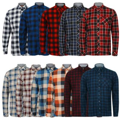 China 2022 Anti-pilling Fashion Plaid Long Sleeve Shirt Men's 100% Casual Shirt Men Cotton Long Sleeve Shirt for sale