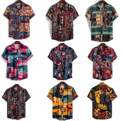 China Fashion Print Men's Canvas-Cotton Short Sleeve Multicolor Short Sleeve T-shirt Pattern for sale