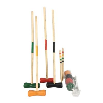 China Wooden Croquet 4 Player Wooden Croquet Set, Classic Outdoor Lawn And Party Game For Kids And Adult for sale