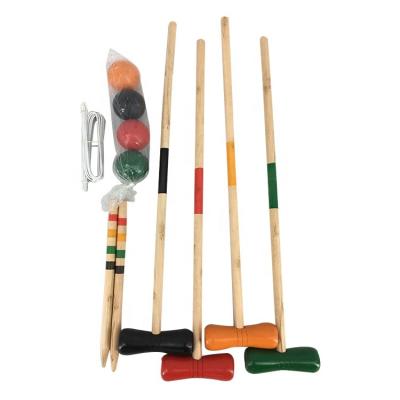 China Wooden Croquet 4 Player Wooden Croquet Set, Classic Outdoor Lawn And Party Game For Kids And Adult for sale