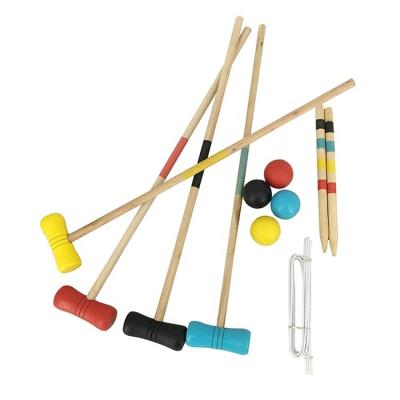 China Wooden Croquet Set Kids Children Croquet Game Outdoor Toy Animal Wooden Lawn Game for sale