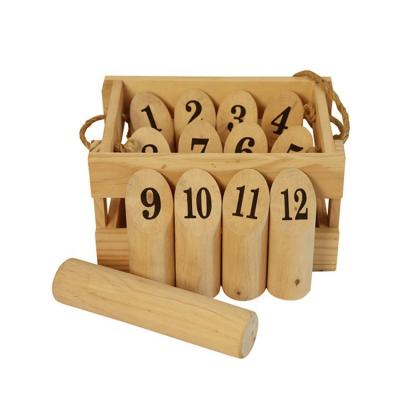 China Wholesale Custom Wooden Knockout Wooden Kubb Number Viking Bowling Bowling Game for sale