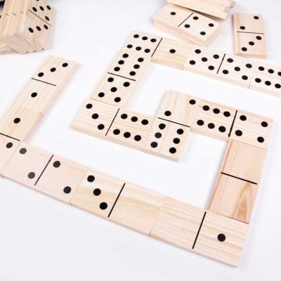 China Custom Wholesale High Quality Wooden Educational Toys Bamboo Domino Blocks Set Domino Game for sale