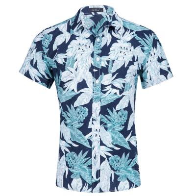 China Chinese direct beach wear holiday factory anti-pilling shirt men floral printing rayon hawaiian shirts for sale