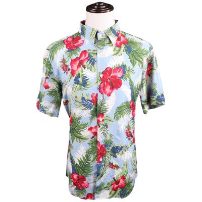 China Anti-pilling Official Print Wedding Up White Empty Hawaii Plain Shirts Cotton Young Man Short Sleeve India India Cheap for sale