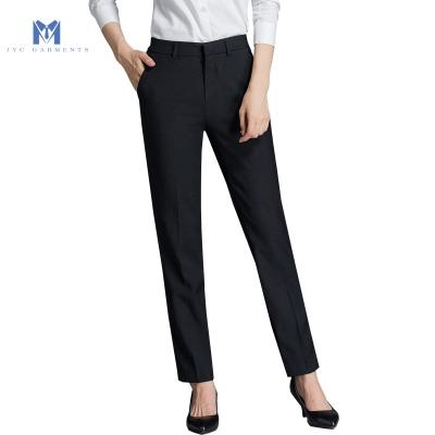 China Navy Blue Cloth Twill Black Anti-Wrinkle Slim Fit Office Formal Pants For Women for sale