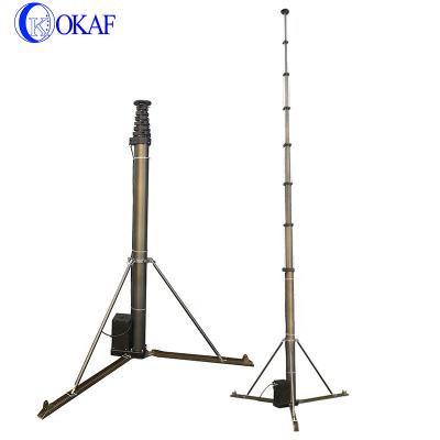 China Mechanical telescopic 10m mast operated by 3M 5M military electric motor for sale