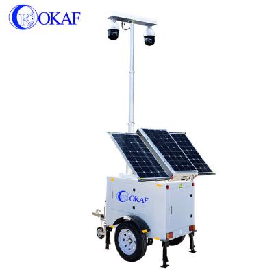 China PAN-TILT 3-9m Mast Surveillance 4G GPS WIFI CCTV Telescopic Outdoor Mobile Camera Tower Solar Security Trailer for sale