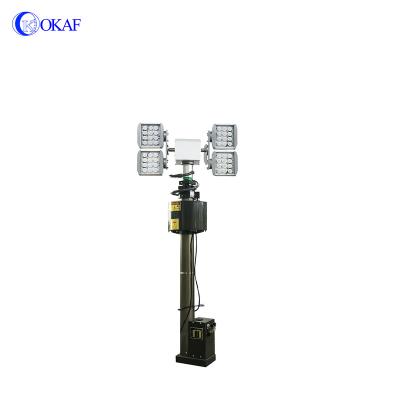 China 3-20m Mobile Military Light Tower Emergency Pole Crank CCTV Surveillance Lighting Pole OK-DD05SJ-4LED 360 Rotation for sale