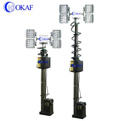 China CCTV Military Vehicle Mounted Mobile Camera Tower Emergency Lighting Pole Electric Telescopic Light Pole OK-DD05SJ-4LED for sale