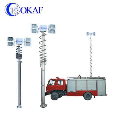 China Fire Truck Tower Antenna Vehicle Mounted Mobile Pneumatic Telescopic LED High Mast Lighting / Emergency Lighting 4m 5m 6m 8m Mast 10m Light / Emergency Rescue for sale